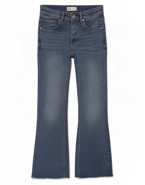 Женские расклешенные джинсы Zara EU 36 XS W26 L25 синие