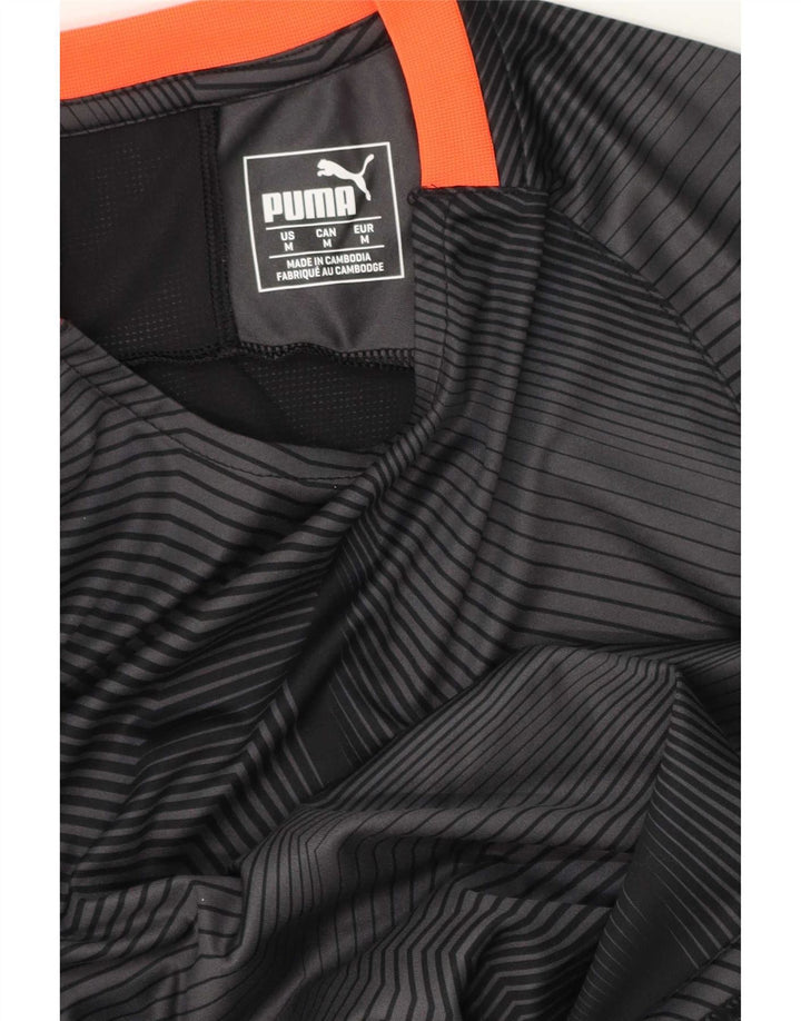 Мужская футболка Puma среднего серого цвета с геометрическим рисунком
