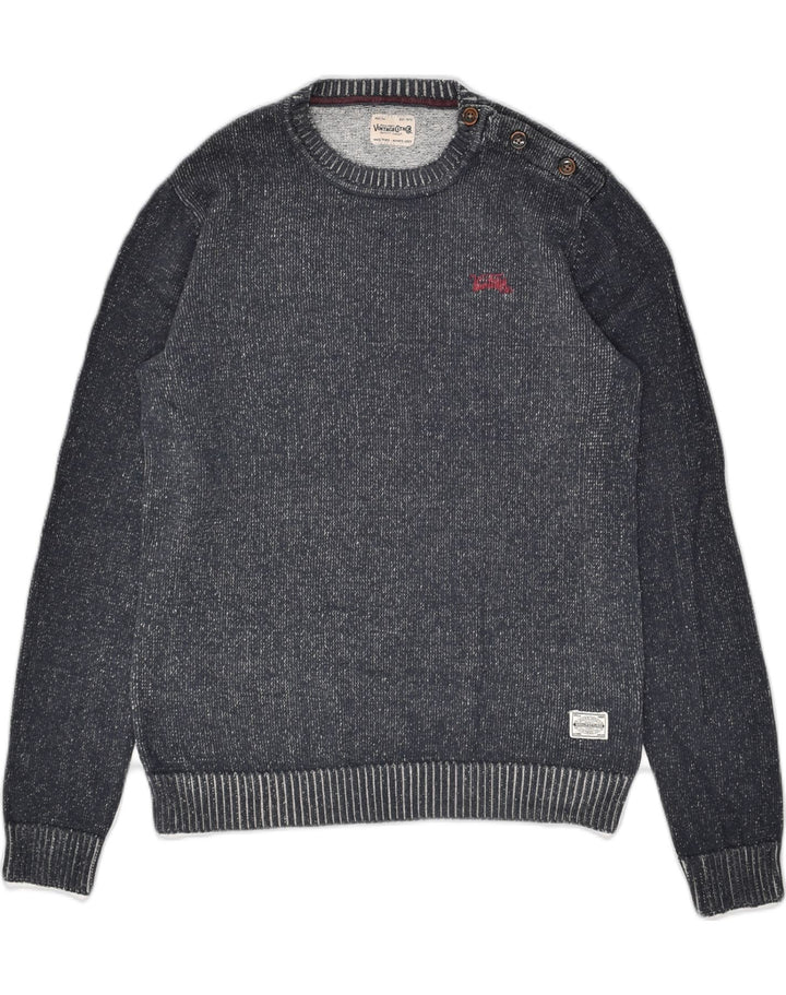 JACK & JONES Mens Crew Neck Jumper Sweater Medium Grey Cotton Vintage Jack & Jones and Second-Hand Jack & Jones from Messina Hembry 