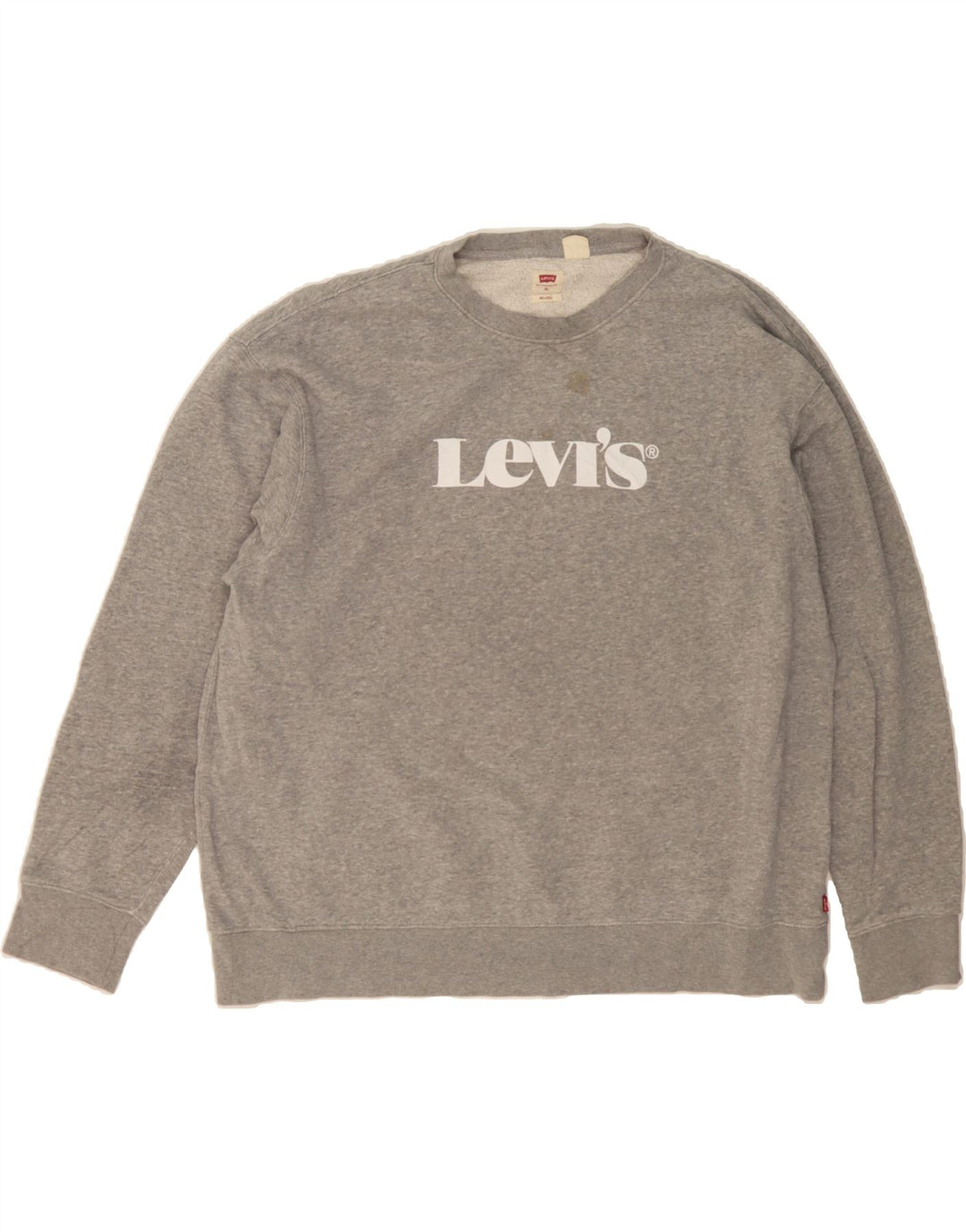 LEVI'S Mens Graphic Relaxed Fit Sweatshirt Jumper XL Grey Cotton Vintage Levi's and Second-Hand Levi's from Messina Hembry 