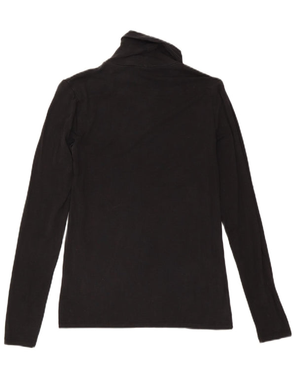 Женский топ Massimo Dutti с длинным рукавом UK 8, маленький, черный, лиоцелл