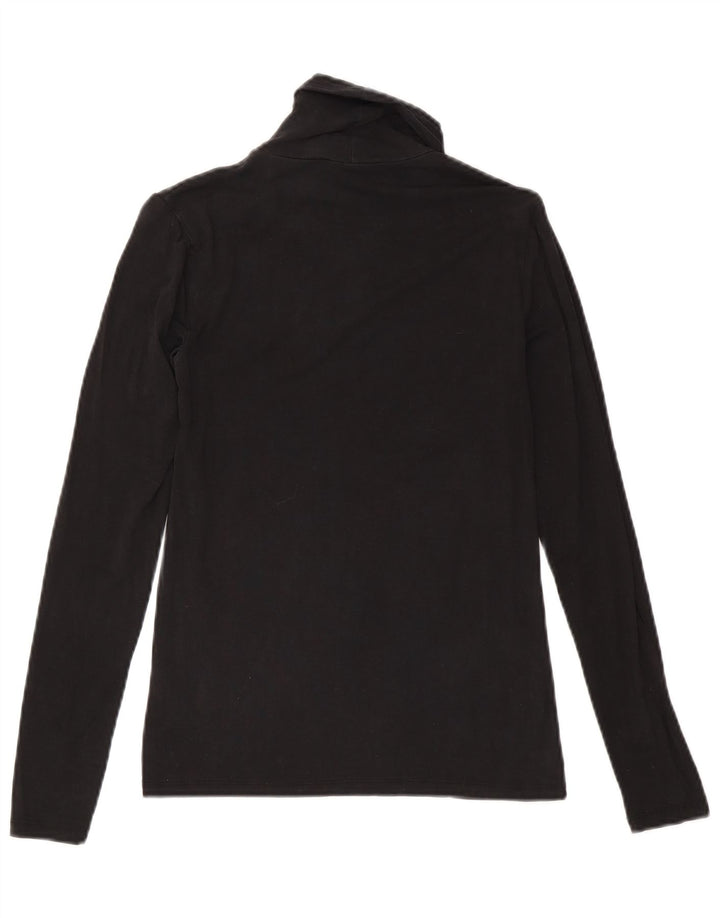 Женский топ Massimo Dutti с длинным рукавом UK 8, маленький, черный, лиоцелл