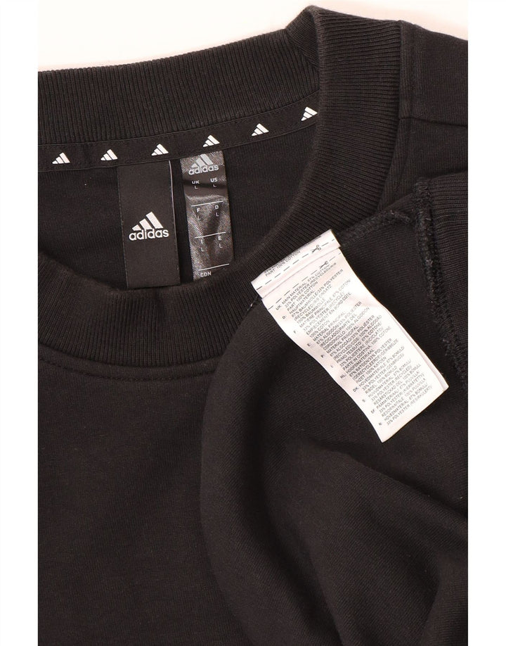 Мужской свитер Adidas, большой черный хлопковый джемпер