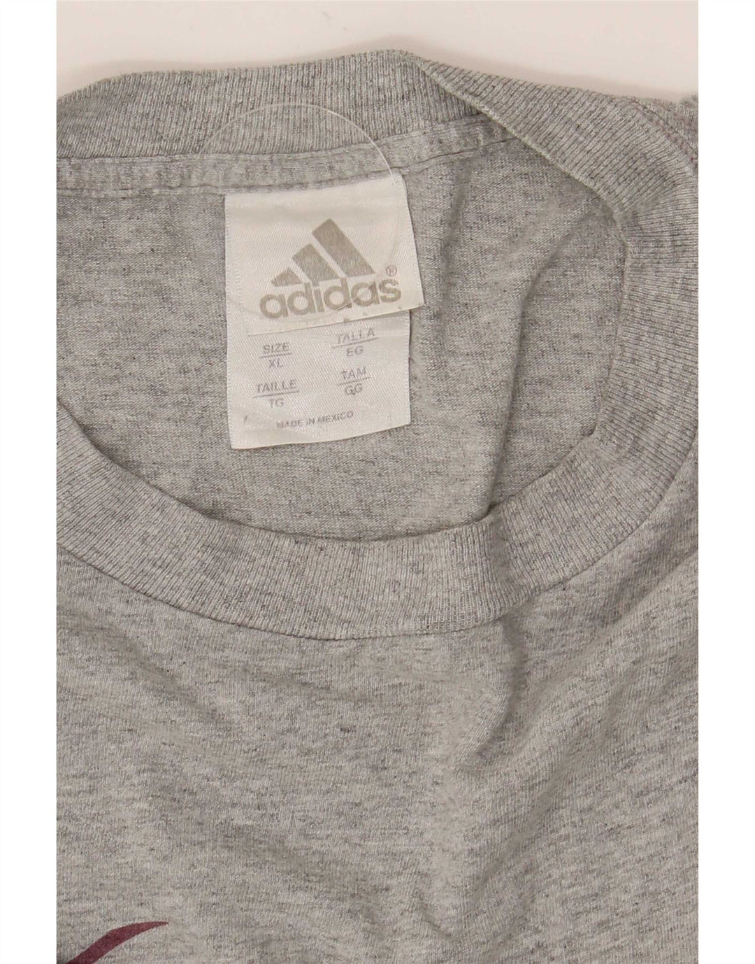 Мужской топ с рисунком Adidas с длинным рукавом XL, серый хлопок
