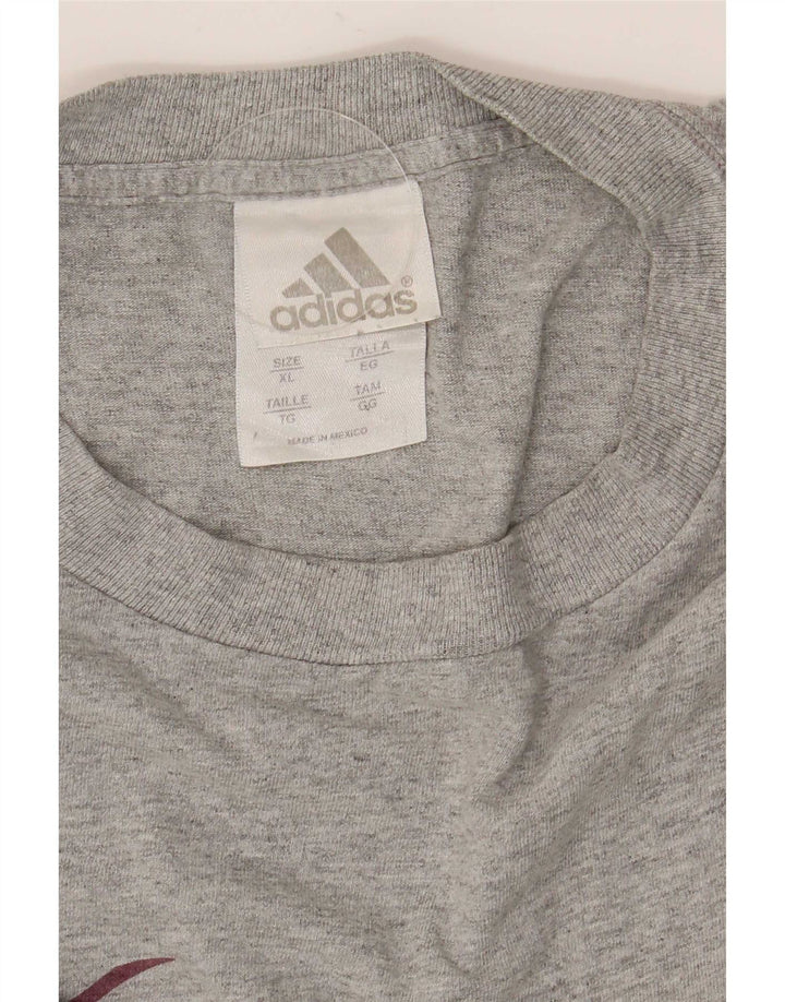 Мужской топ с рисунком Adidas с длинным рукавом XL, серый хлопок