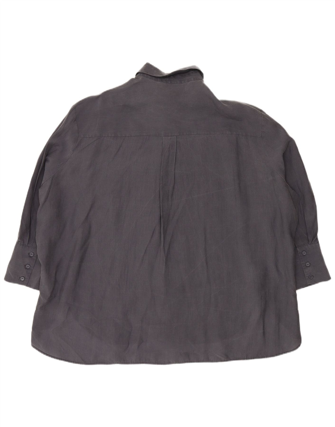 Женская удлиненная рубашка оверсайз Zara UK 18 XL Темно-синяя