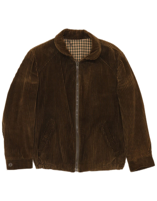 Мужская вельветовая куртка VINTAGE UK 40, большая коричневая, хлопок