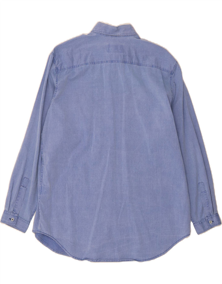 ARMANI JEANS Womens Oversized Denim Shirt IT 44 Medium Blue Cotton Vintage Armani Jeans and Second-Hand Armani Jeans from Messina Hembry 