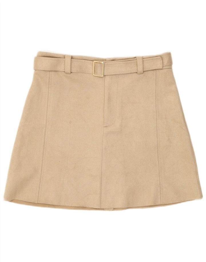 Женская мини-юбка Zara Medium W28, бежевый полиэстер