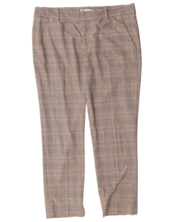 Женские брюки чинос узкого кроя ZARA EU 42, большие W32 L27, серая клетка