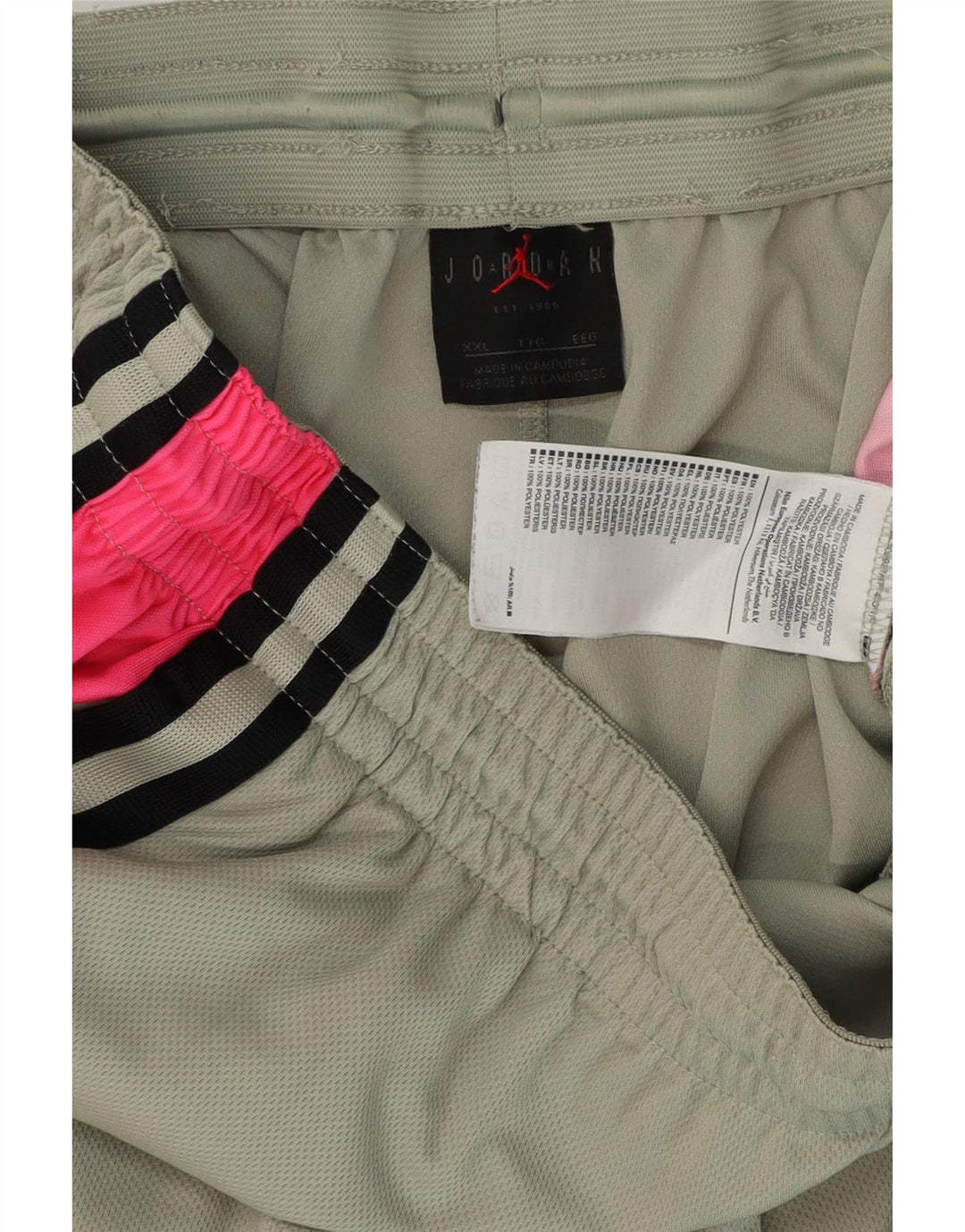 Мужские спортивные шорты Jordan с рисунком 2XL, серые, полиэстер с цветными блоками
