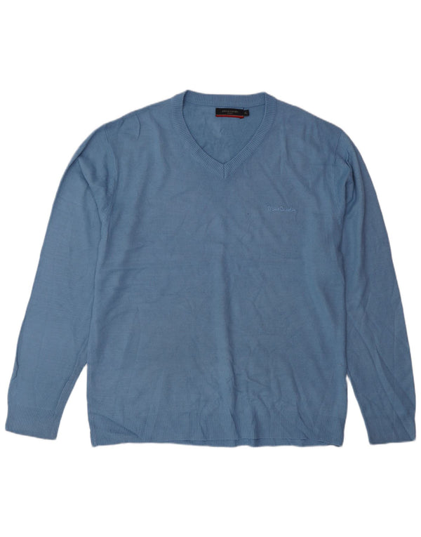Мужской джемпер с v-образным вырезом Pierre Cardin XL, синий акрил