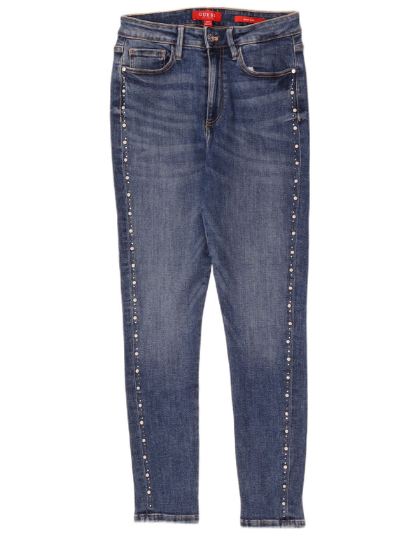 Женские джинсы скинни Guess с высокой талией W28 L27, синие, хлопок