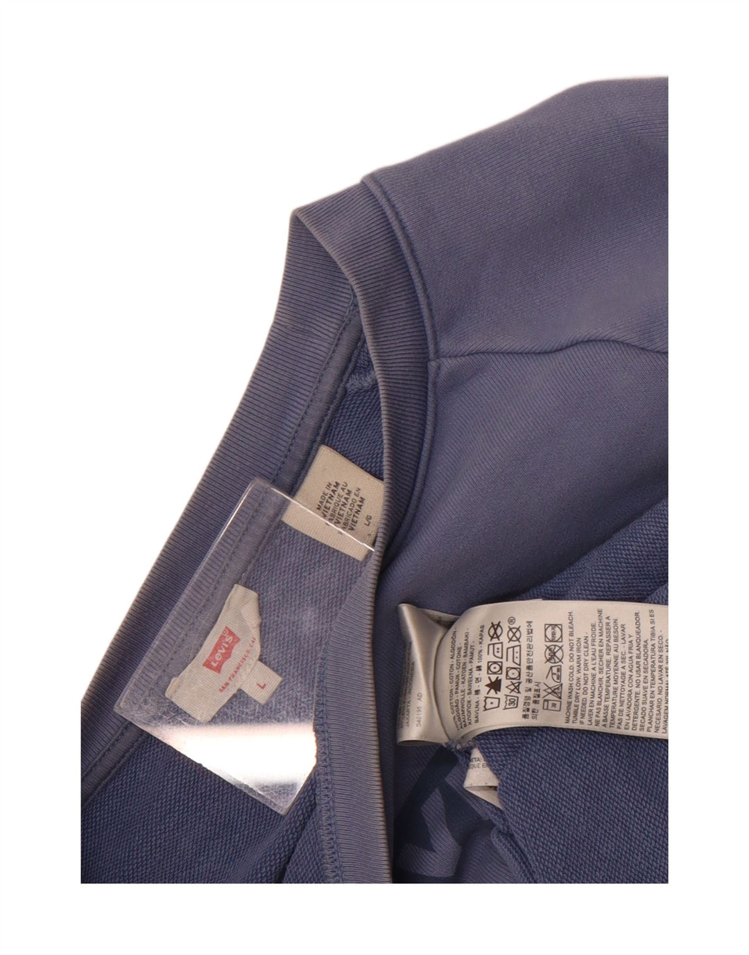 Женский укороченный джемпер свободного кроя с рисунком Levi's, Великобритания 16, большой синий