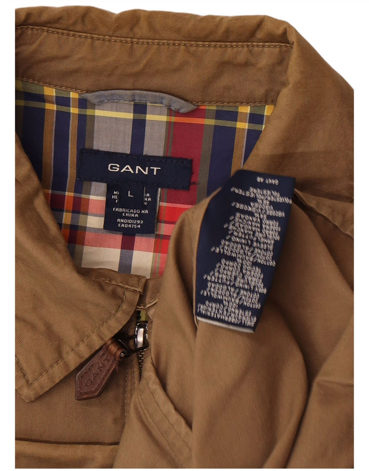 Мужская куртка-бомбер Gant UK 40, большая коричневая, хлопок