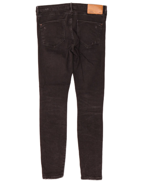 Женские потертые джинсы скинни Zara EU 38, маленькие W28 L28, черные