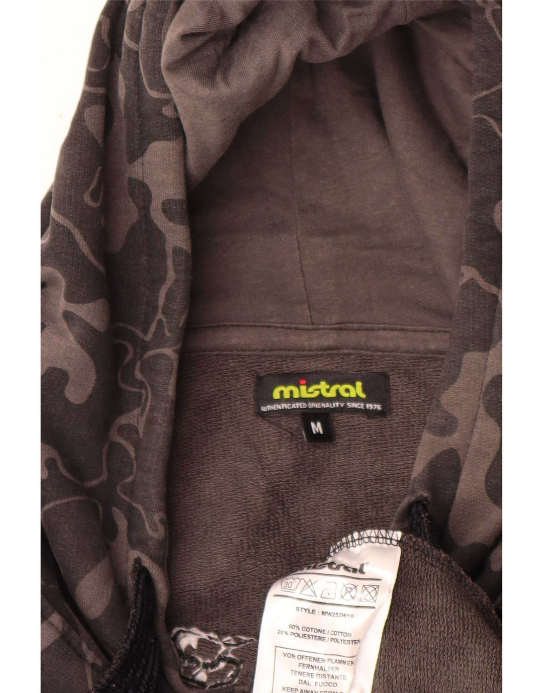 Женский джемпер с капюшоном Mistral Oversized с рисунком UK 14, средний серый камуфляж