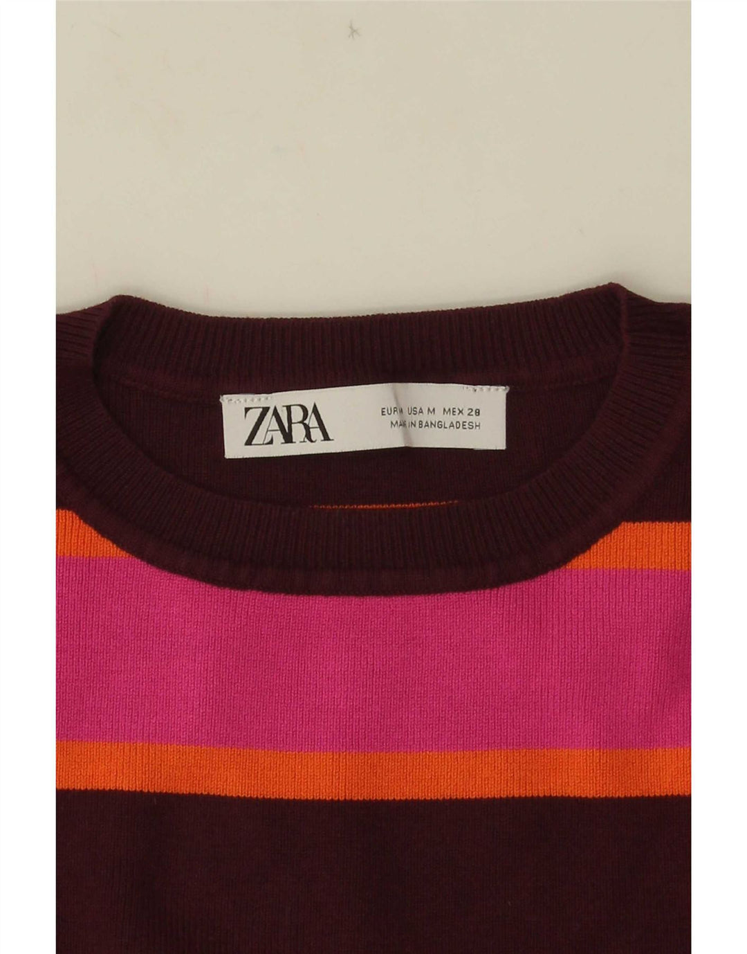 Женский укороченный жилет Zara UK 12, средний розовый в полоску