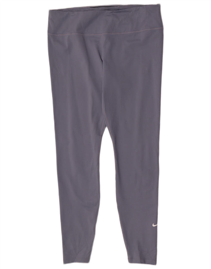 Женские леггинсы Nike UK 18 XL, синие, полиэстер, спортивные