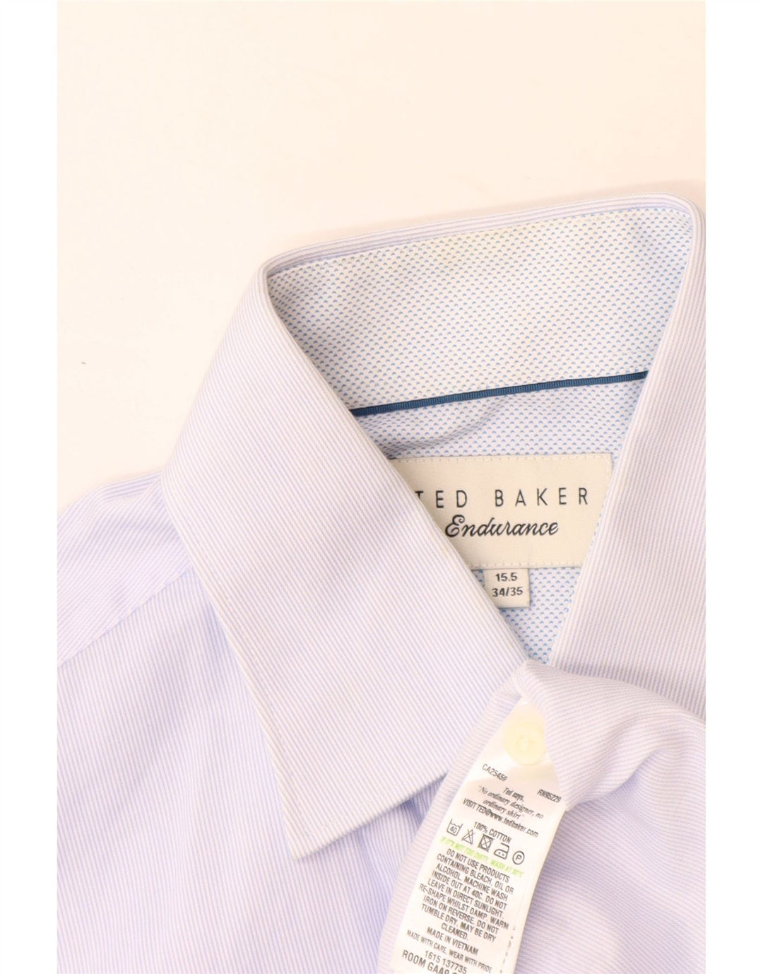 Мужская рубашка Ted Baker, размер 15 1/2, средний синий в тонкую полоску, хлопок