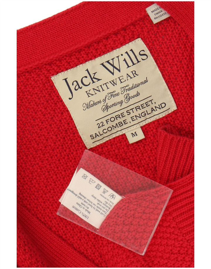 Мужской кардиган JACK WILLS, хлопковый свитер среднего красного цвета