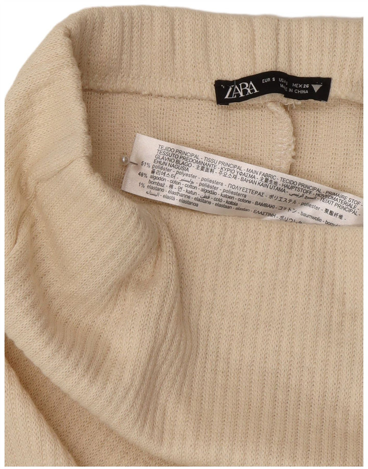 Женская юбка миди с высокой талией Zara, маленькая W26, белый полиэстер