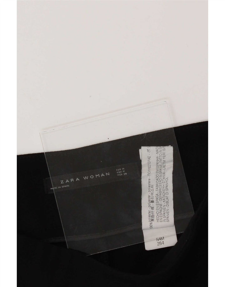 Женские укороченные брюки широкого кроя Zara Medium W28 L25, черные, полиэстер