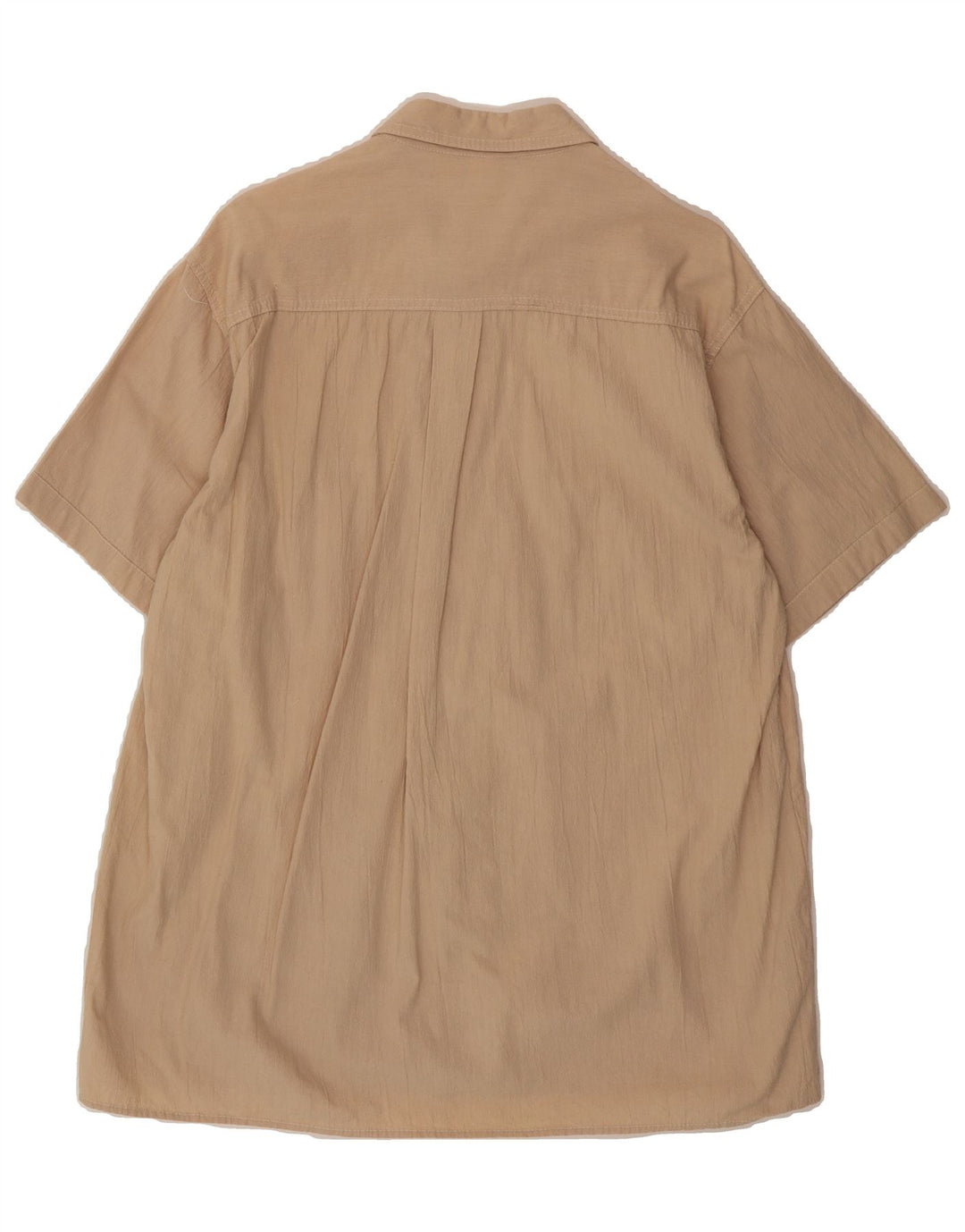 VINTAGE Mens Short Sleeve Shirt 2XL Beige Cotton Vintage Vintage and Second-Hand Vintage from Messina Hembry 