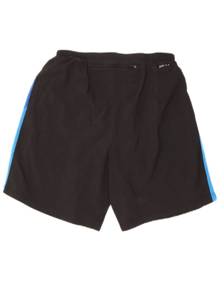 Мужские спортивные шорты Nike Dri Fit, маленькие черные, с цветными блоками