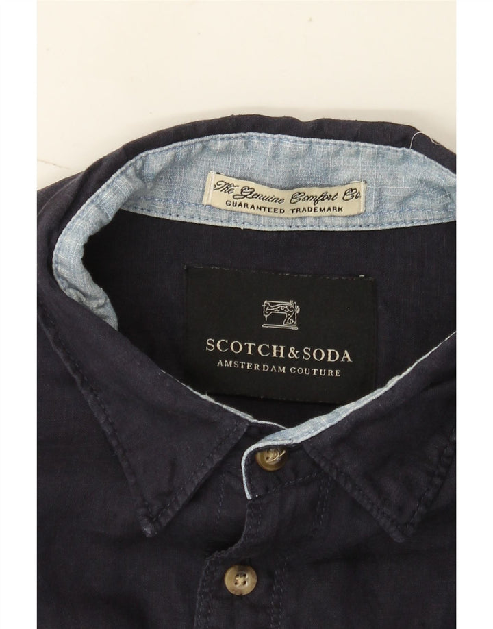 Мужская рубашка Scotch & Soda Amsterdam Couture среднего темно-синего цвета