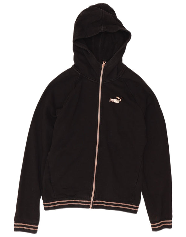 Женский свитер с капюшоном на молнии Puma UK 14, средний черный, хлопок