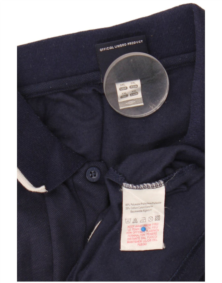 Мужская рубашка-поло Umbro 2XL темно-синяя, полиэстер