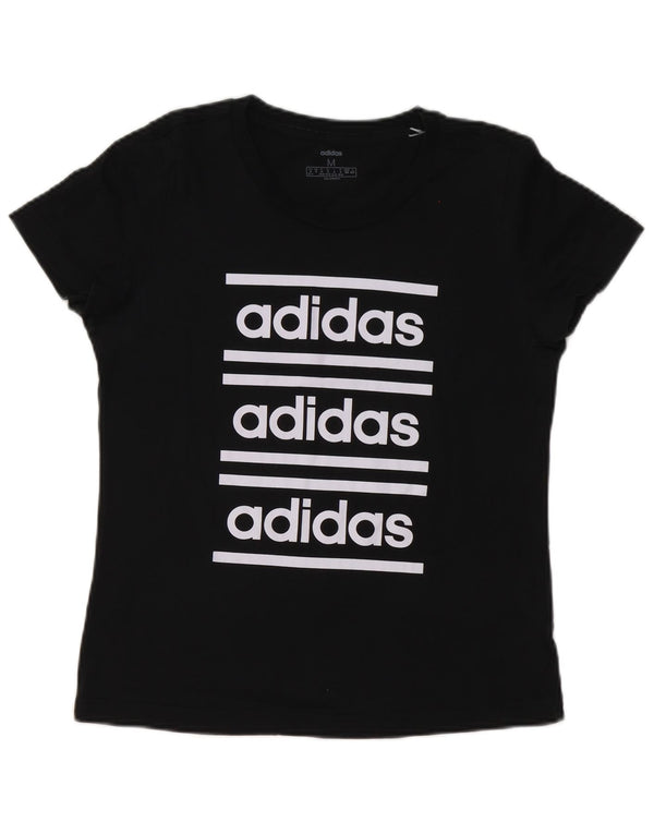 Женская футболка с рисунком Adidas Top UK 12/14, средний черный
