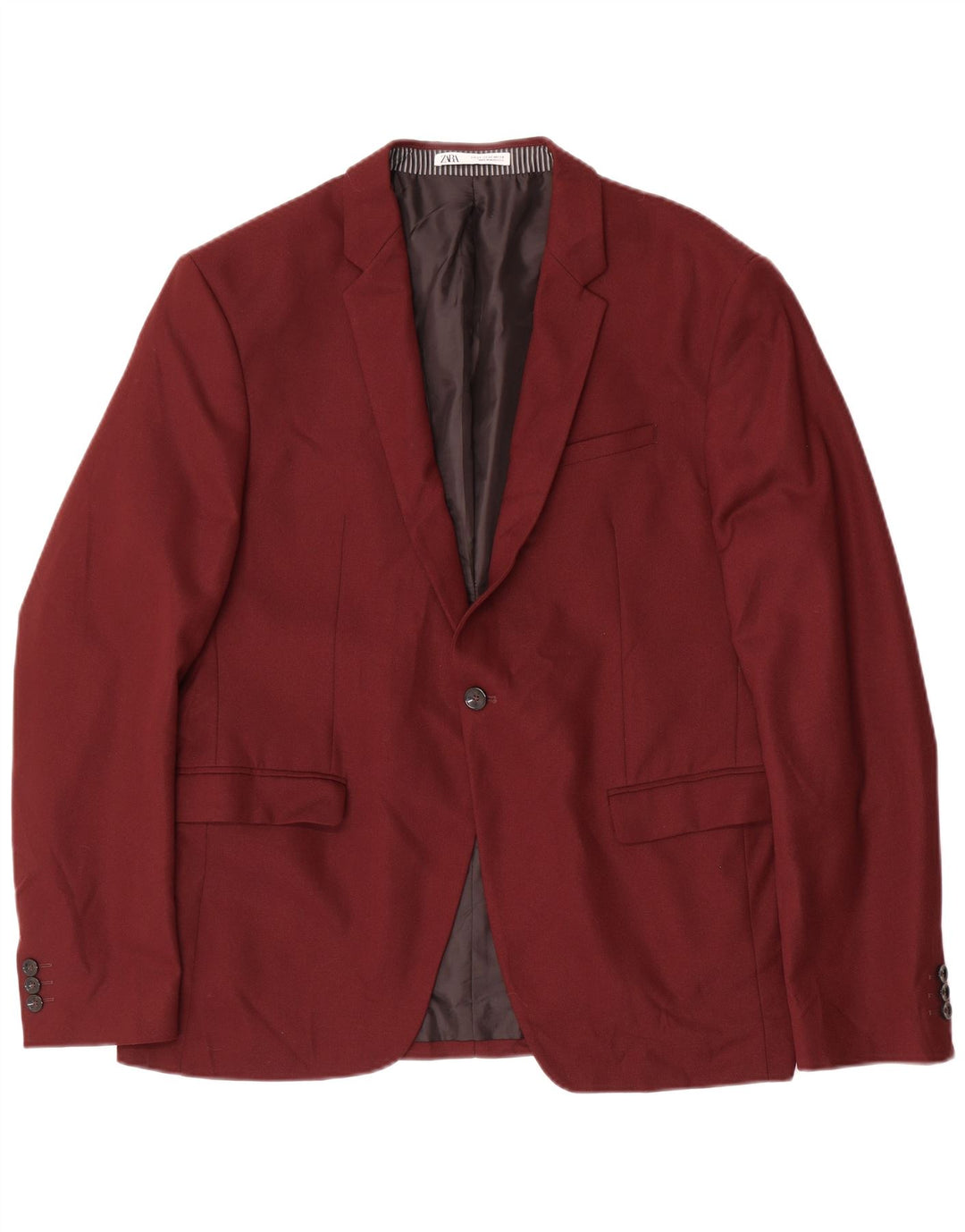 Мужской пиджак на 1 пуговице Zara EU 54 XL бордовый
