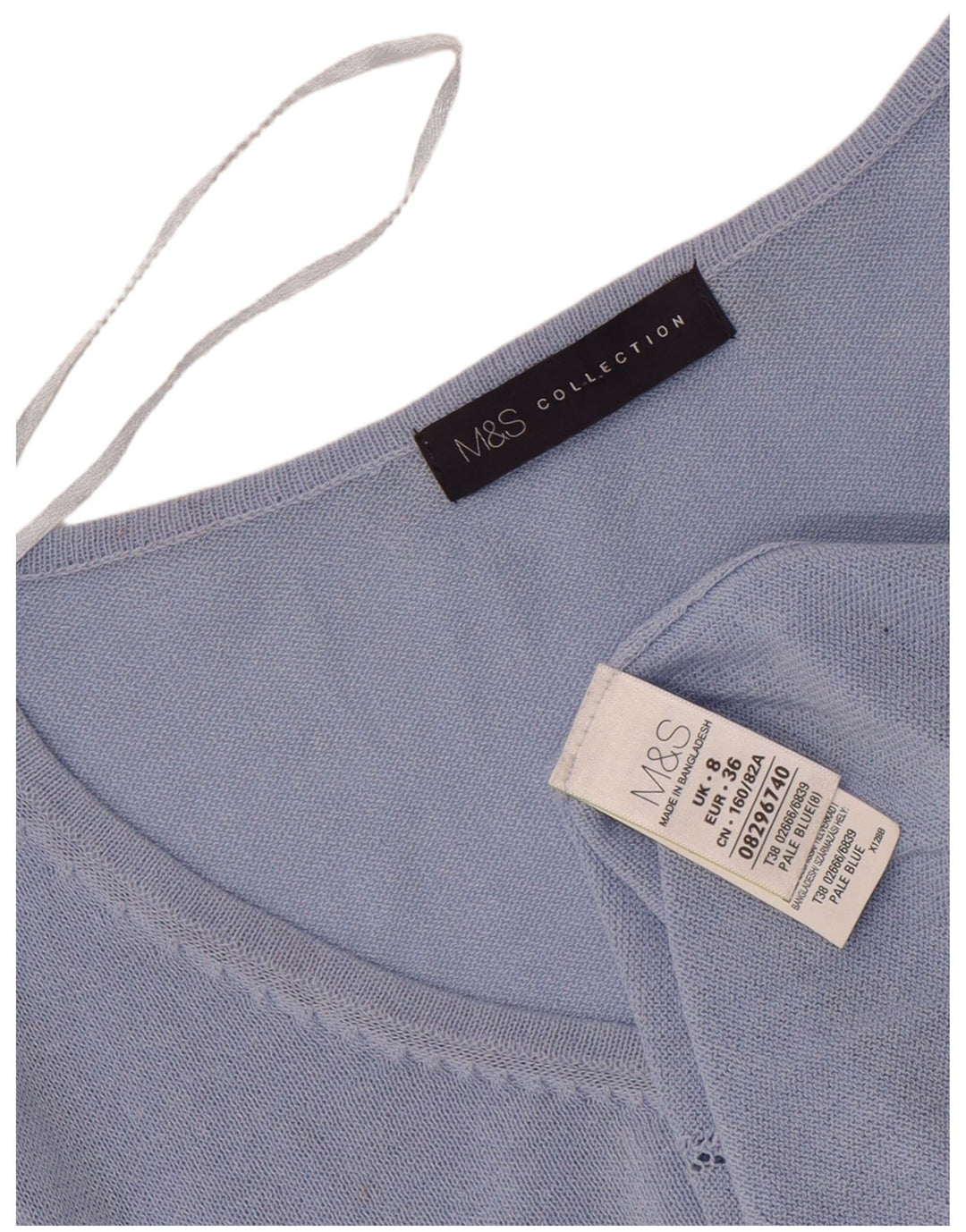 Женский топ с длинным рукавом Marks & Spencer, Великобритания, 8, маленький, синий, вискоза