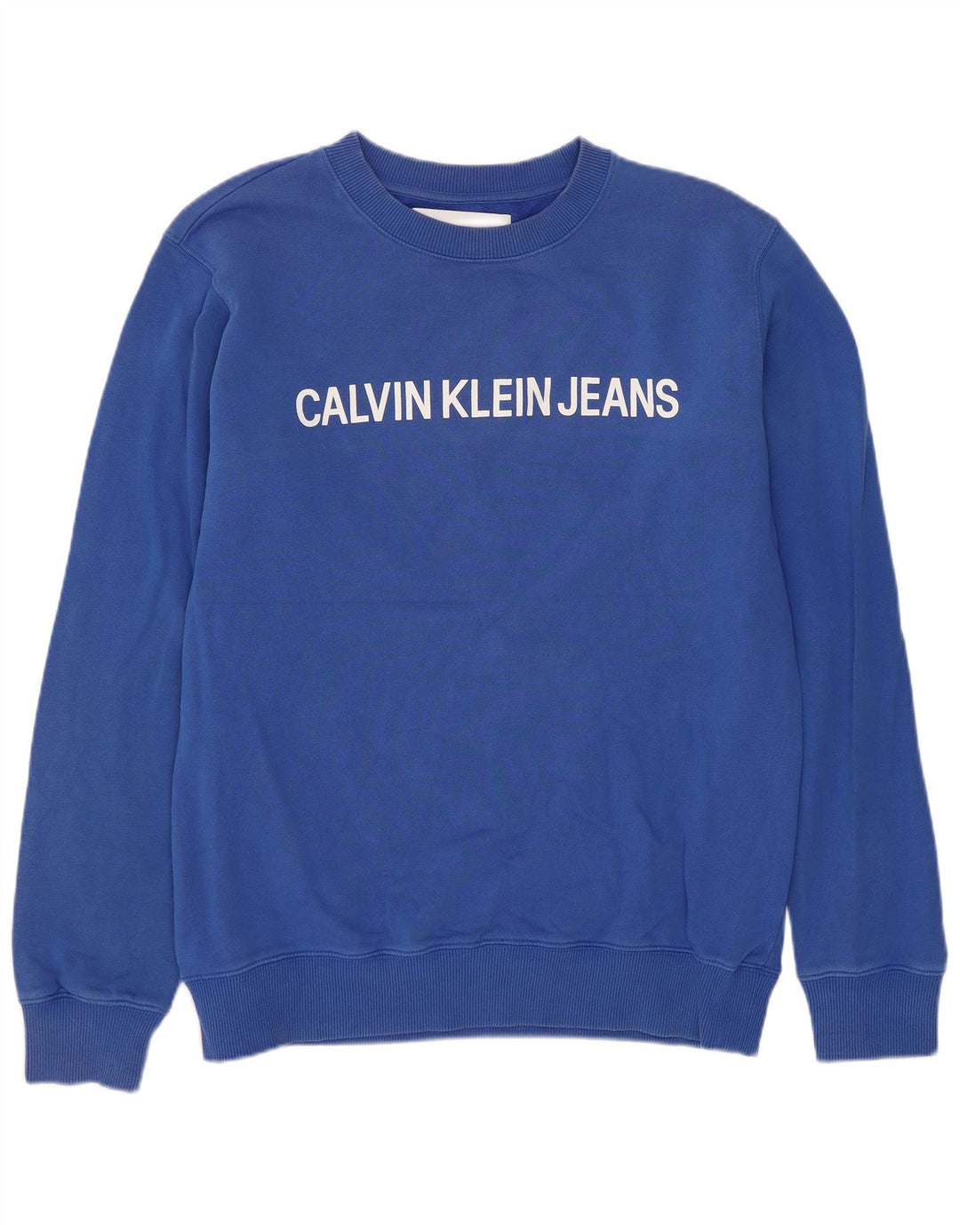Calvin Klein Jeans Мужской свитшот с рисунком, джемпер, средний синий, хлопок