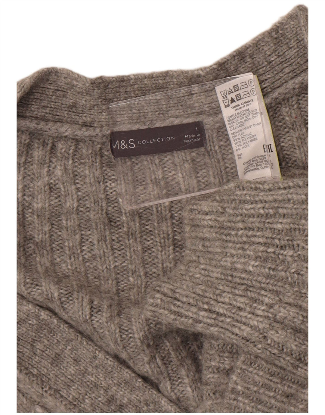 Женский укороченный кардиган оверсайз Marks & Spencer UK 16, большой серый