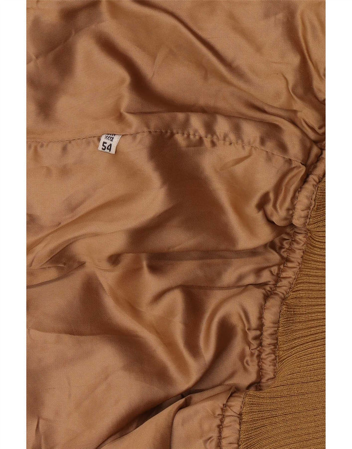 Винтажная мужская замшевая куртка-бомбер IT 54 2XL Коричневая Ретро