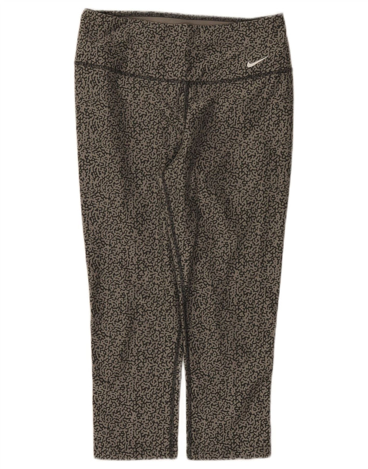 Женские леггинсы-капри с абстрактным узором Nike Dri Fit, Великобритания, 10, маленькие серые