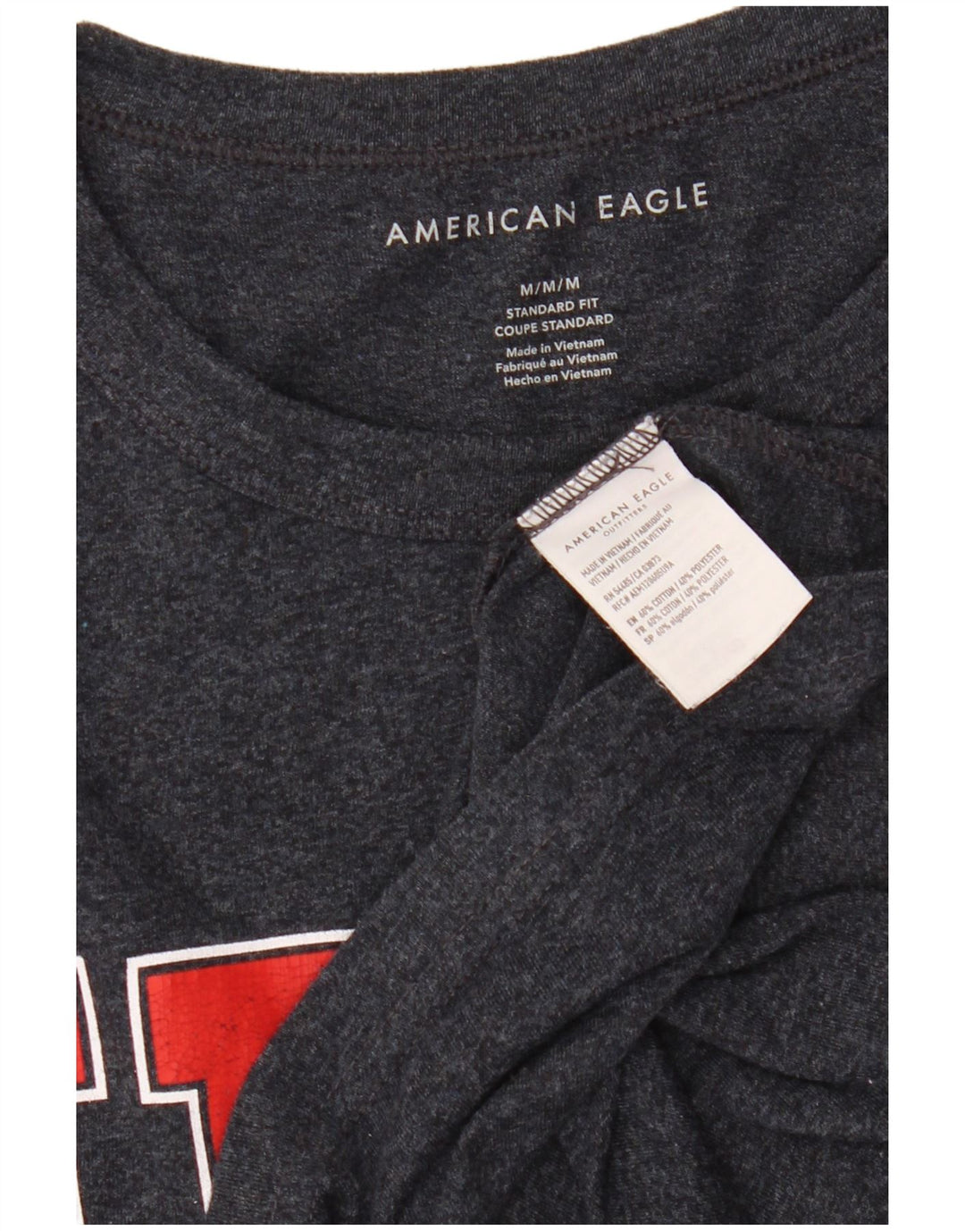 Мужская футболка AMERICAN EAGLE Coupe со стандартным рисунком, средний темно-синий