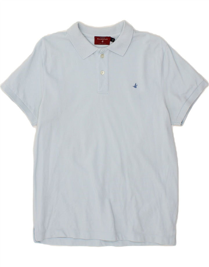 BROOKSFIELD Mens Polo Shirt IT 48 Medium Blue Cotton Vintage Brooksfield and Second-Hand Brooksfield from Messina Hembry 