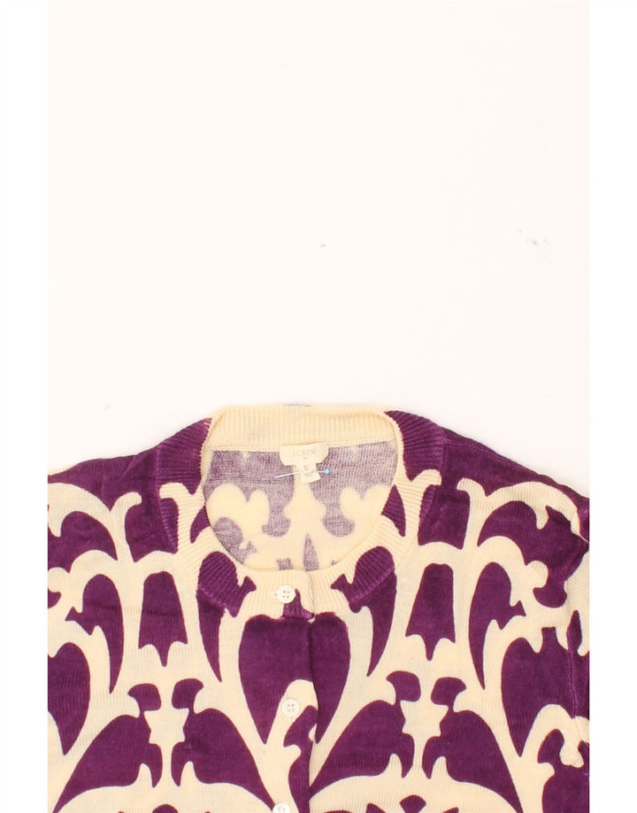 J. CREW Womens Abstract Pattern Cardigan Sweater UK 10 Small Purple Vintage J. Crew and Second-Hand J. Crew from Messina Hembry 