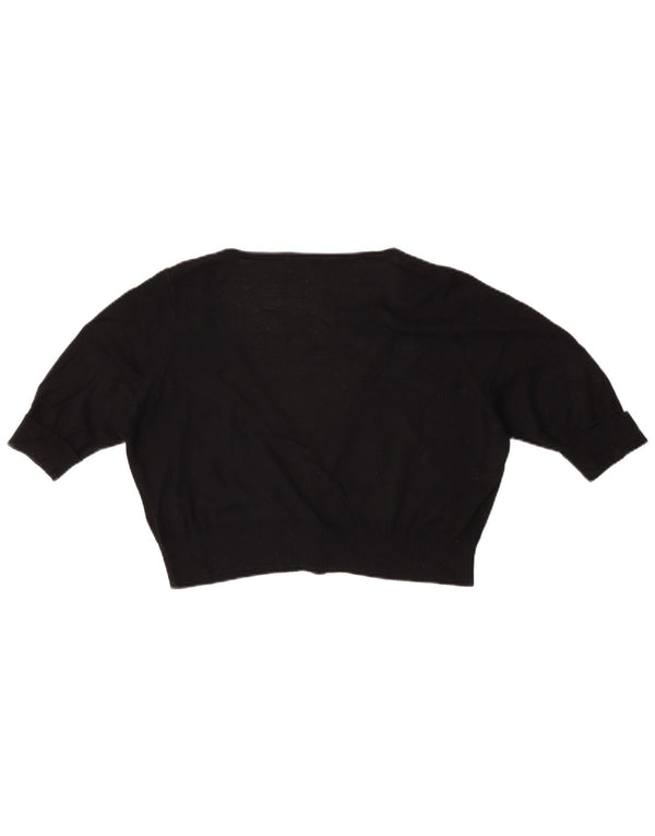 Женский укороченный кардиган Marks & Spencer UK 18 XL, черный хлопок