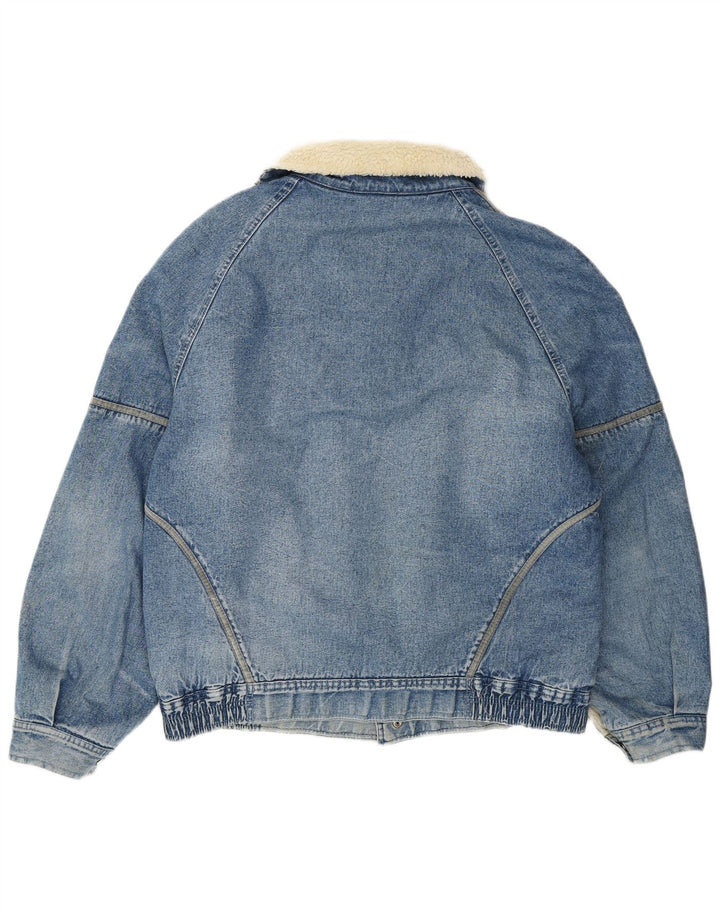 Мужская джинсовая куртка из шерпы VINTAGE UK 42 XL, синяя