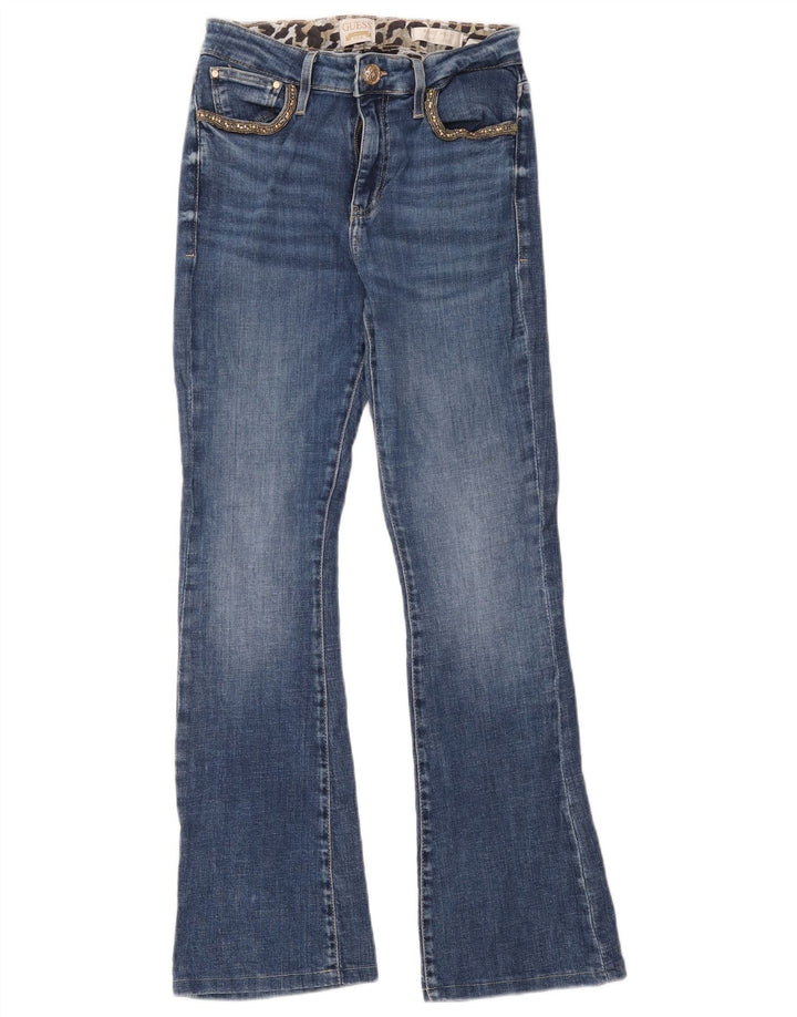 Женские джинсы Bootcut с высокой посадкой Guess W28 L28, синие, хлопок