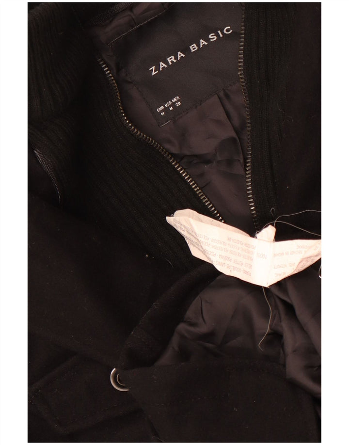 Женский пиджак Zara на 4 пуговицах, Великобритания 14, 2, черный полиэстер среднего размера