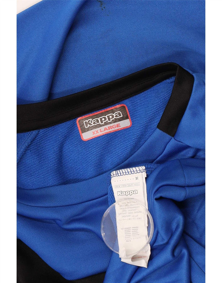 Мужской свитшот с рисунком Kappa, 2XL, синий, полиэстер с цветными блоками