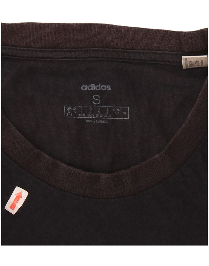 Женская футболка с рисунком ADIDAS Top UK 8/10, маленький черный хлопок