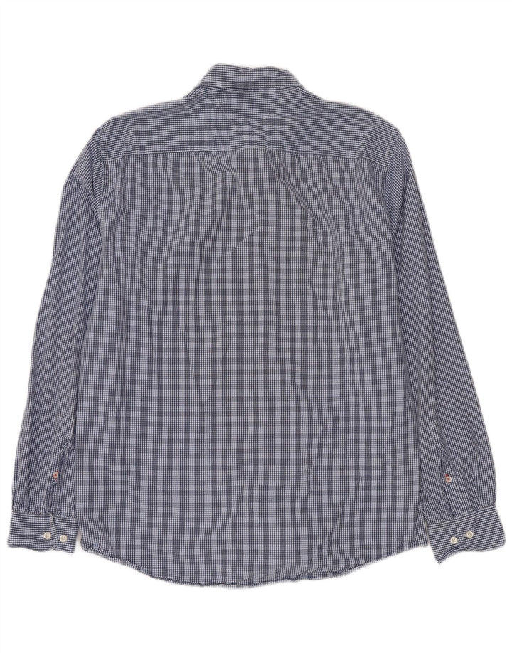 TOMMY HILFIGER Мужская рубашка стандартного кроя, большая синяя хлопковая клетка