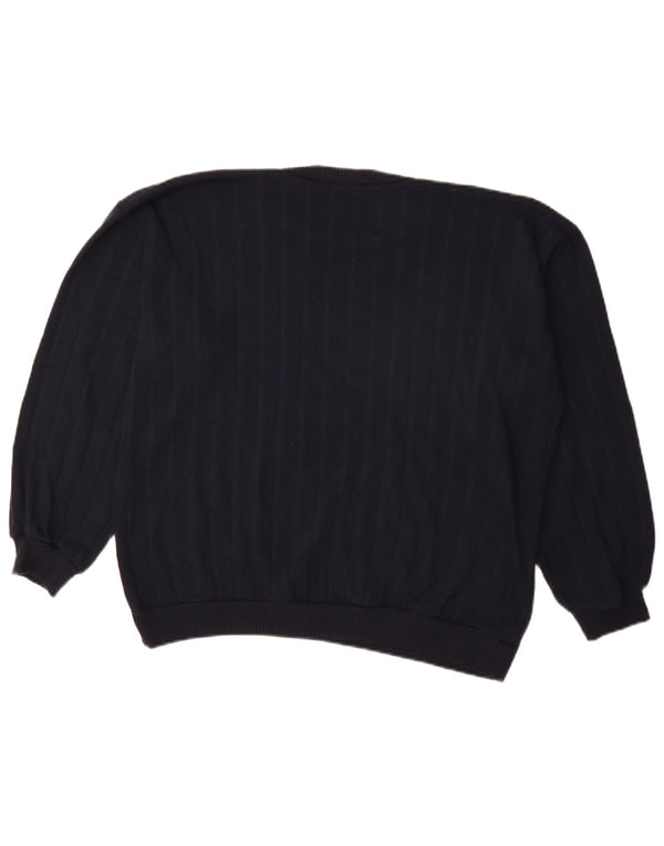 Женский джемпер с круглым вырезом Zara UK 10, маленький темно-синий в тонкую полоску